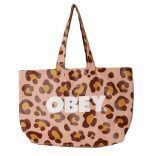 OBEY LEOPARD TOTE BAG PINK CLAY MULTI