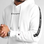 CHAMPION LEGACY HOODED SWEATSHIRT 217829 WW001 WHT - Image 3
