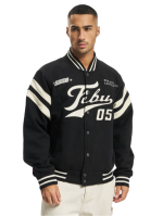 FUBU VARSITY SWEAT COLLEGE JACKET BLACK/OFF WHITE FM223-005-2