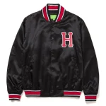 HUF CRACKERJACK SATIN BASEBALL JACKET BLACK