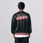 HUF CRACKERJACK SATIN BASEBALL JACKET BLACK - Image 6