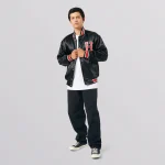 HUF CRACKERJACK SATIN BASEBALL JACKET BLACK - Image 7