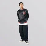 HUF CRACKERJACK SATIN BASEBALL JACKET BLACK - Image 8