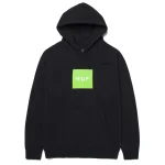 HUF ESSENTIALS BOX LOGO PULLOVER HOODIE BLACK PF00465