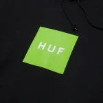 HUF ESSENTIALS BOX LOGO PULLOVER HOODIE BLACK PF00465 - Image 2