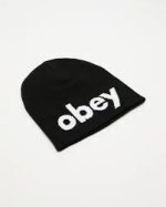 OBEY LOWERCASE BEANIE BLACK ONE SIZE 100030191 - Image 3