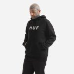 HUF ESSENTIALS OG LOGO PULLOVER HOODIE BLACK PF00490 - Image 3