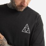 HUF ESSENTIALS TRIPLE TRIANGLE T-SHIRT BLACK TS01751 - Image 4