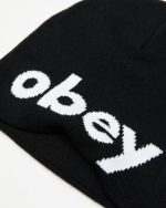 OBEY LOWERCASE BEANIE BLACK ONE SIZE 100030191 - Image 2