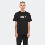 HUF ESSENTIALS OG LOGO TEE BLACK TS01752 - Image 2