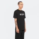 HUF ESSENTIALS OG LOGO TEE BLACK TS01752 - Image 3