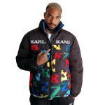 KARL KANI RETRO BLOCK REVERSIBLE LOGO PUFFER MULTI