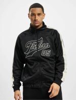FUBU VARSITY STRIPED TRACK JACKET BLACK