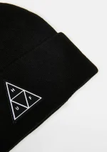 HUF ESSENTIALS TRIPLE TRIANGLE CUFF BEANIE BLACK ONE SIZE - Image 2