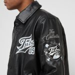 FUBU VARSITY LEATHER JACKET BLACK FM224-043-1 - Image 2
