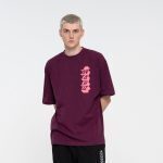 SANTA CRUZ STACKED STRIP REVERSE T-SHIRT BEETROOT