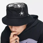HUF TANGLED WEBS BUCKET HAT BLACK L/XL - Image 2