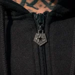TRIBAL BAKER SCRIPT LOGO ZIP HOODIE - Image 4