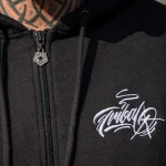 TRIBAL BAKER SCRIPT LOGO ZIP HOODIE - Image 3