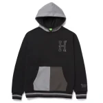 HUF SIDELINE PULLOVER HOODIE BLACK