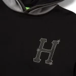HUF SIDELINE PULLOVER HOODIE BLACK - Image 3