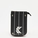 KARL KANI OG PINSTRIPE FAKE LEATHER SMALL POUCH BLACK 15 x 10 x 4 cm