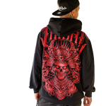TRIBAL SAMURAI FONT HOODIE BLACK - Image 2