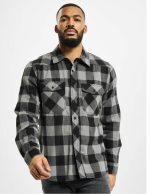 BRANDIT CHECK SHIRT BLACK CHARCOAL