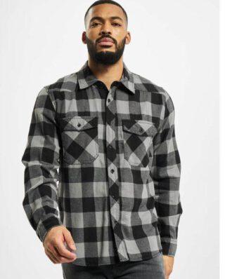 BRANDIT CHECK SHIRT BLACK CHARCOAL
