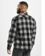 BRANDIT CHECK SHIRT BLACK CHARCOAL - Image 2