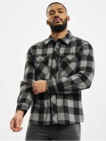 BRANDIT CHECK SHIRT BLACK CHARCOAL - Image 3