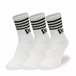 NEW ERA STRIPE 3 PACK CREW WHITE SOCKS WHITE 13113626