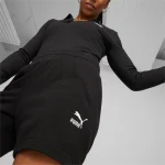 PUMA CLASSICS PINTUCK SHORTS WOMEN 538077 BLACK - Image 2