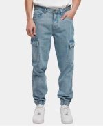 SOUTHPOLE DENIM WITH CARGO POCKETS SP244 L.BLUE DESTROYED WASHED