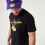 NEW ERA LA LAKERS NBA SCRIPT BLACK T-SHIRT 60332183 - Image 2