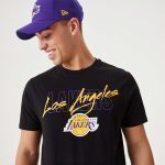NEW ERA LA LAKERS NBA SCRIPT BLACK T-SHIRT 60332183 - Image 3