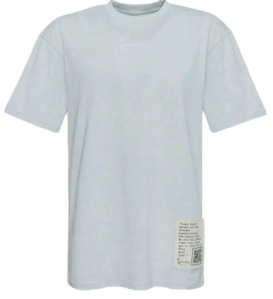 KARL KANI SMALL SIGNATURE DESTROYED TEE LIGHT BLUE KM231-020-1