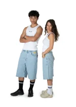 HOMEBOY X-TRA MONSTER DENIM SHORTS MOON 01SH1079-79 - Image 9
