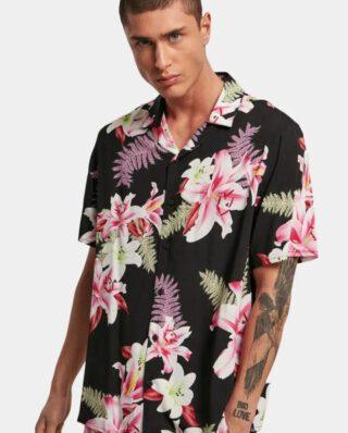 URBAN CLASSICS VISCOSE AOP RESORT SHIRT TB4150 DARKJUNGLE