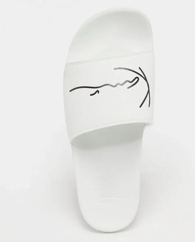KARL KANI SIGNATURE POOL SLIDE WHITE/BLACK KKSLDSW000001