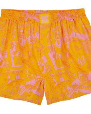 LOUSY LIVIN UP STICKER CLASH BOXER SHORTS YELLOW LUUWUPSC - Lousy Livin