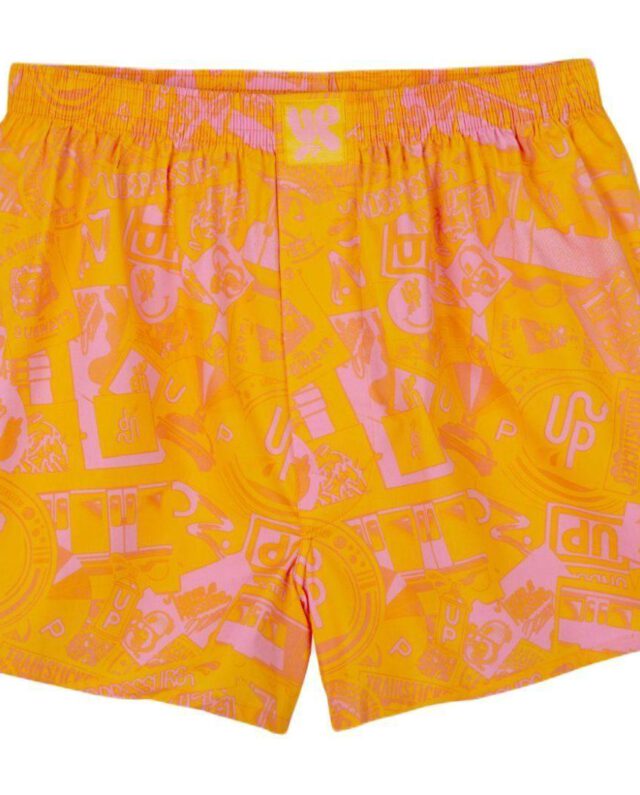 LOUSY LIVIN UP STICKER CLASH BOXER SHORTS YELLOW LUUWUPSC - Lousy Livin
