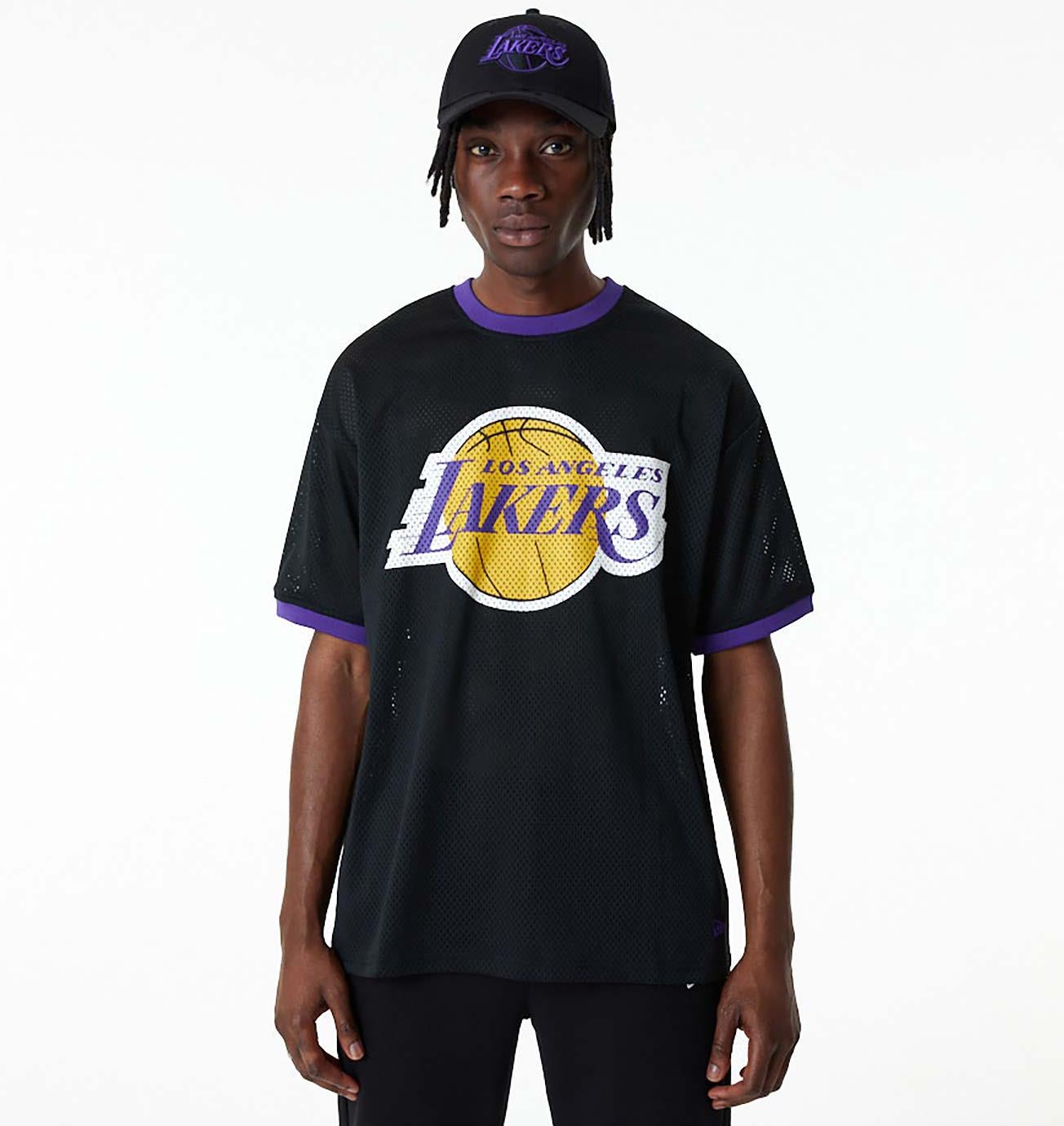 New Era Nba  La Lakers Nba Team Colour Water Print Black Tank Top