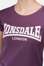 LONSDALE LONDON CARTMEL T-SHIRT 117020 3803 AUBERGINE/WHITE - Image 3