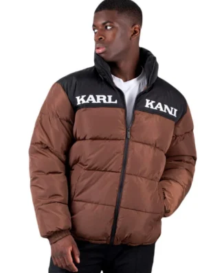 KARL KANI RETRO ESSENTIAL PUFFER JACKET DARK BROWN KM-JK012-022-10