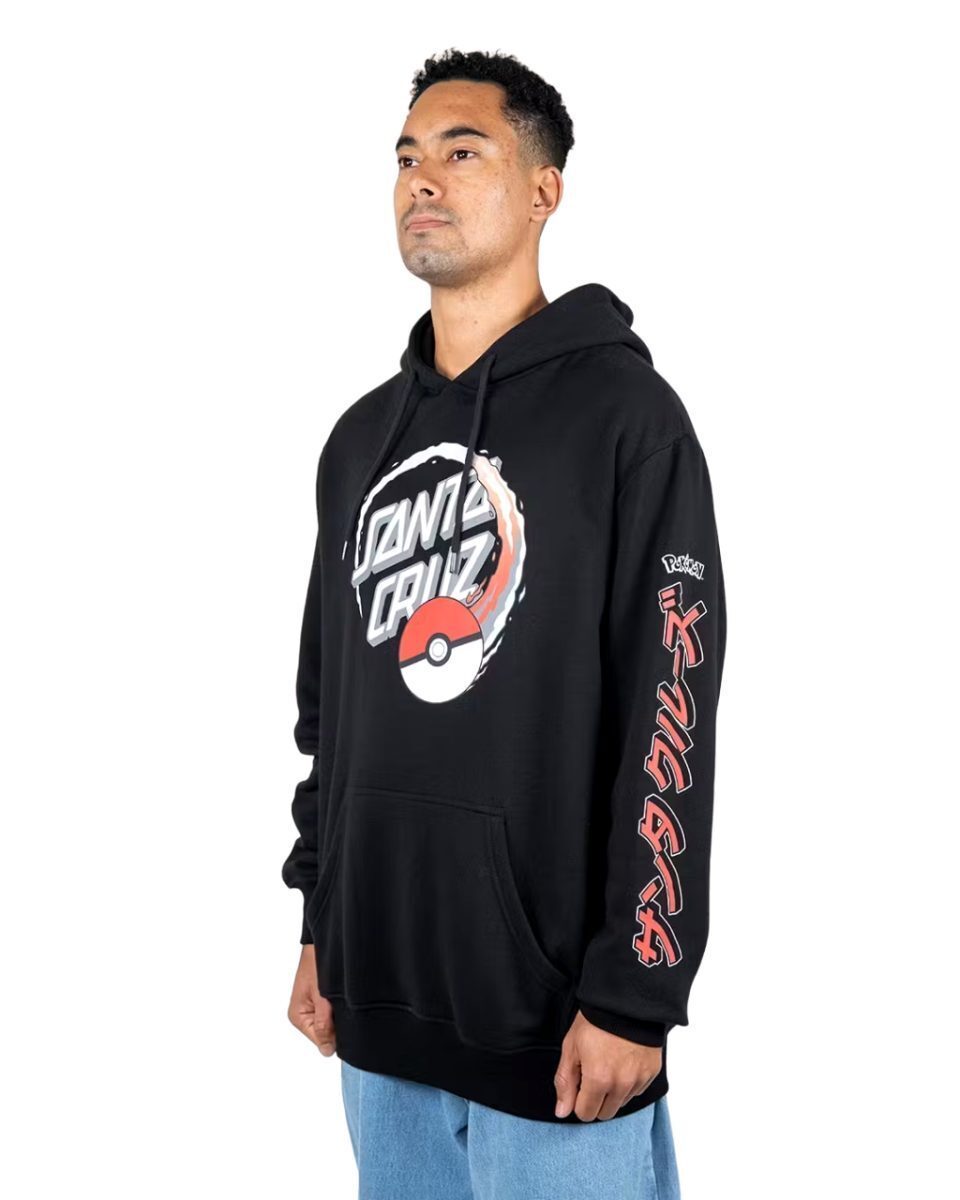ERGEGQER-Pho SANTA CRUZ POKE BALL DOT HOODIE BLACK SCA-HDY-5980 - Image 1