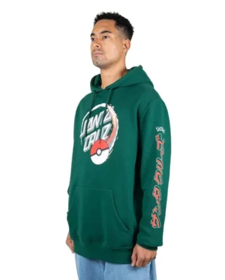 SANTA CRUZ POKE BALL DOT HOODIE GREEN SCA-HDY-5985