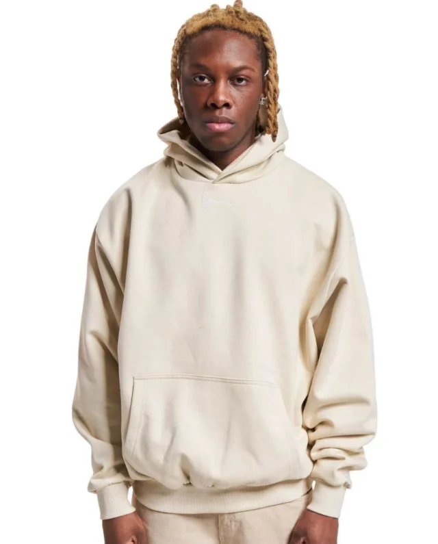 KARL KANI SMALL SIGNATURE OS HEAVY SWEAT HOODIE OFF WHITE KM233-016-1
