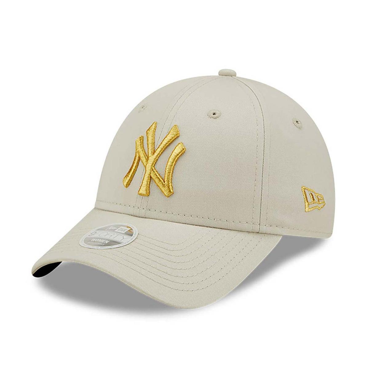 60222491-left NEW ERA NEW YORK YANKEES WMNS METALLIC LOGO CREAM 9FORTY ADJUSTABLE CAP 60222491 - Image 1