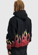 KARL KANI SMALL SIGNATURE FLAME OS HOODIE BLACK KM233-005-2 - Image 3
